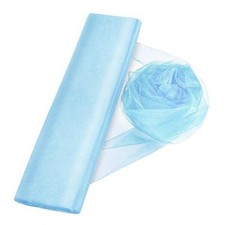 Crystal Organza Tulle Sheer Fabric Backdrop Curtains for Wedding Light Blue