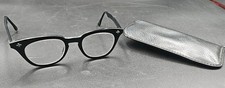 Vintage Bausch  Lomb BL 48  22 Safety Glasses 5 3/4 1950's Horn Rimmed Black