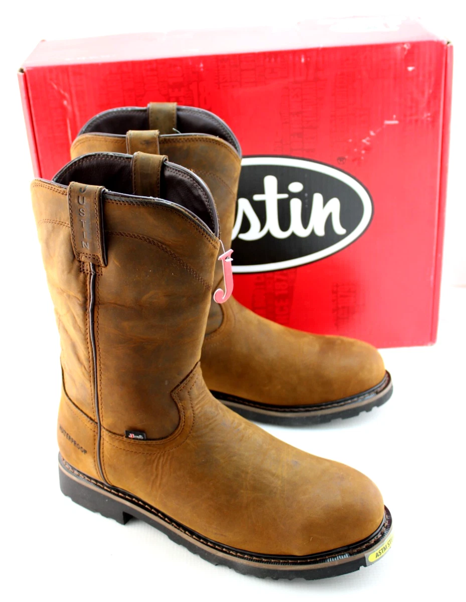 Justin 3000 boots mens 8.5 Made in‎ USA Brown Oil Resistant Soles NIB Justin Men main image 3