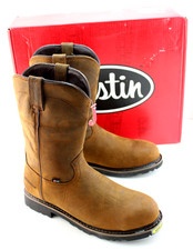 JUSTIN Drywall Size 13 D Brown Waterproof Steel Toe Men's Work Boots RETAIL $199