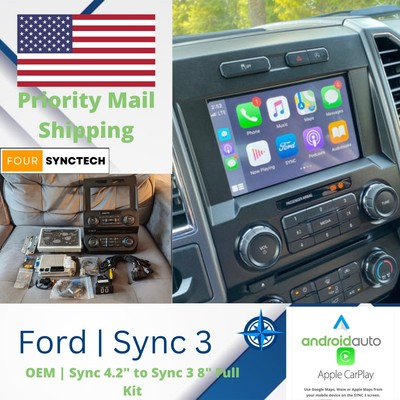 #ad ✅ OEM 2015 2020 FORD F150 SYNC 4quot; to 3 8quot; Apple CarPlay Android Auto Upgrade Kit $880.00