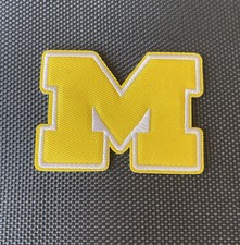 University Of Michigan Football Wolverines Embroidered Iron On Patch Yellow M