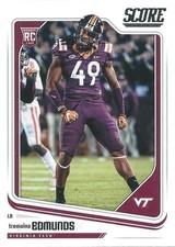 TREMAINE EDMUNDS 2018 SCORE ROOKIE CARD #346 GIANTS. rookie card picture