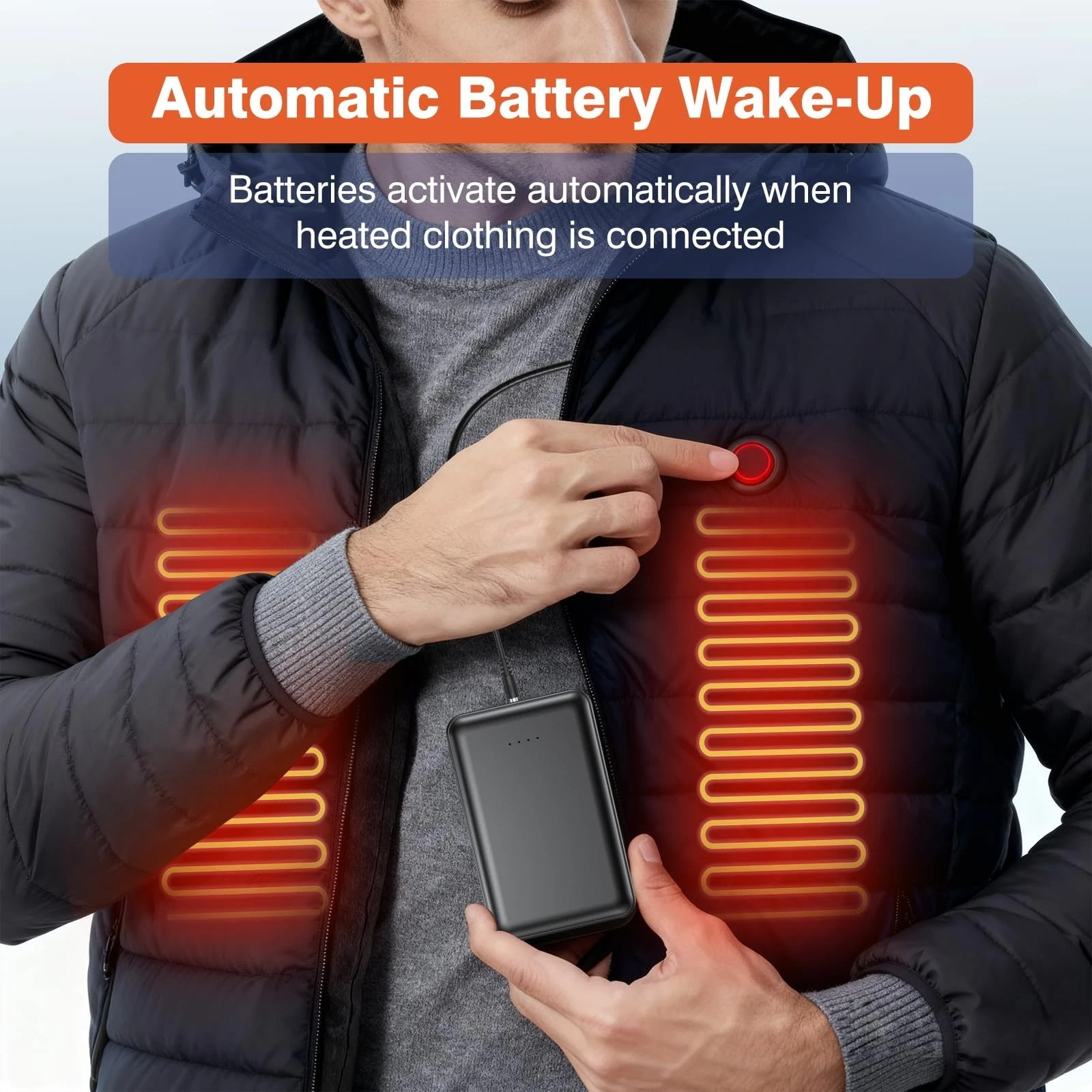 20000mAh Heated Vest Jacket Battery Pack Power Bank for Heated Clothing Men Wome - product detail image 6