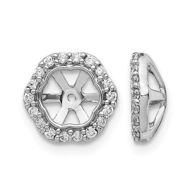 14K Weißgold Lab Grown Diamant Ohrring Jacken für Frauen