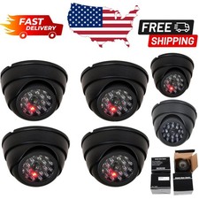 Realistic Dome Dummy Cameras 4 Pack with Flashing Lights for Home Protection
