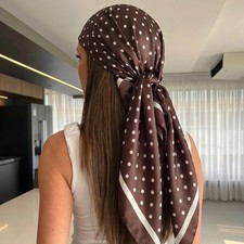 Large Silk Feel Satin Scarf Head Square Wrap Neck Neckerchief Shawl Hair Scarf
