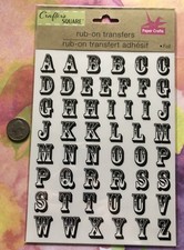 Crafter's Square Rub-On Transfers Alphabet Shaded Black Capital Letters - New