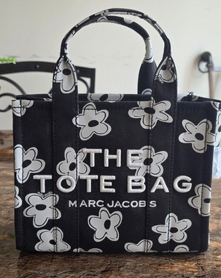 Marc Jacobs The Daisy Canvas Small Tote Bag - Black/White 2S5HTT030H03-005
