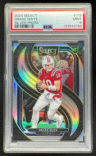 2024 Panini Select Premier Silver Prizm #113 Drake Maye RC PSA 9