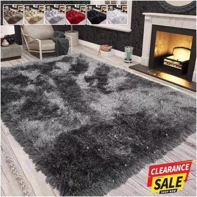 Neu Flauschige Teppiche Groß Shaggy Teppich Wohnzimmer Schlafzimmer Antirutsch Teppich Fußmatte*