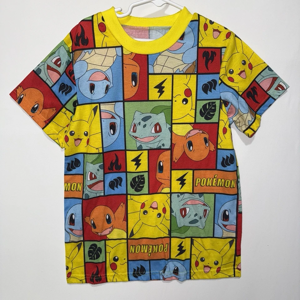 2 Pokemon Shirt Kids Medium Black Pikachu St Patrick's Day & Yellow Multi Image - Image 3 of 4