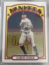 Aaron Judge Red Ink Auto 10/72 Solid Card 2021 Topps Heritage