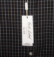 Roundtree Yorke Gold Label Perfect Performance Non Iron Shirt Black 2XT Tall
