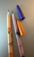 Set of 2 Bensia Pop a Point Fruit Fragrance Pencils 🍊🍇 RARE 90s School Supply