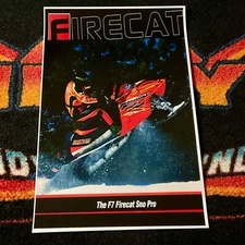🏁 ARCTIC CAT FIRECAT F7 Sno Pro Snowmobile Poster semi vintage (Mr Green Boots)