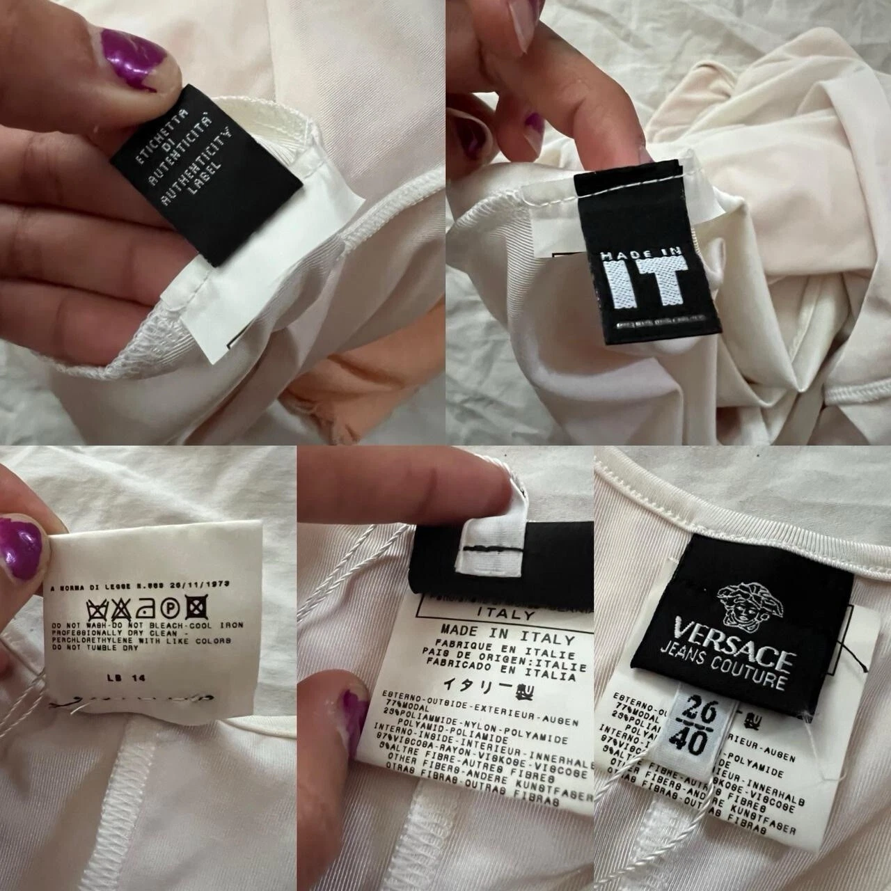 Abito Versace Jeans Couture anni 90 bby rosa pesca perline strass taglia small