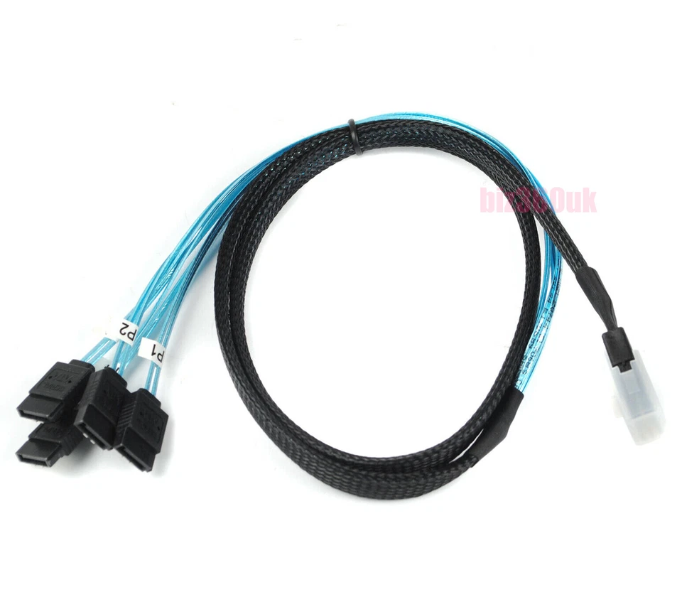 1m Mini SAS 36Pin (SFF-8087) Male to 4 SATA 7Pin Female Hard Disk Drive Cable @ - Image 4 of 4