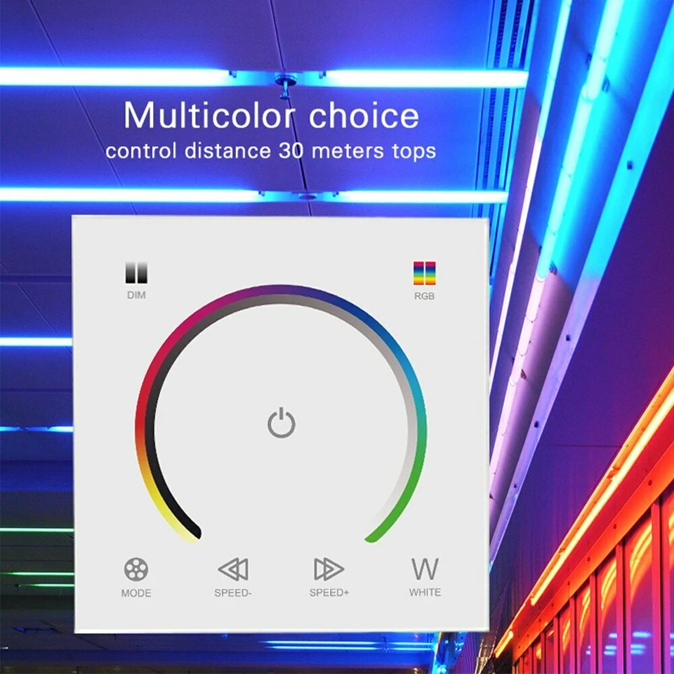 DC12V-24V 4A Wall-Mounted Touch Panel LED Controller Dimmer for RGB Strip Light - Image 3 of 4