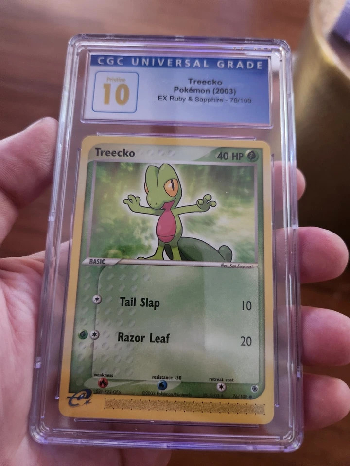 (POP 4) CGC 10 PRISTINE 2003 Pokémon EX Ruby & Sapphire Treecko 76/109 - Image 2 of 4