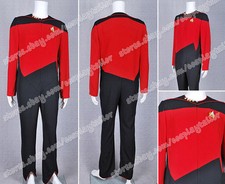Uniform Fits Star Trek Command Cosplay Costume Red Jumpsuit High Quality