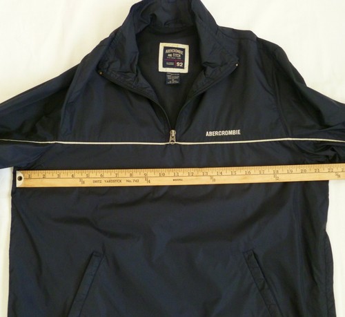 VINTAGE ABERCROMBIE & FITCH AF 92 1/4 Zip Lined Windbreaker Navy Size Medium 90s - Picture 7 of 10