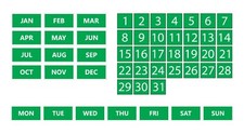 Whiteboard Calendar Magnet Bundle Date, Day of The Week, Month by DCM Solutions