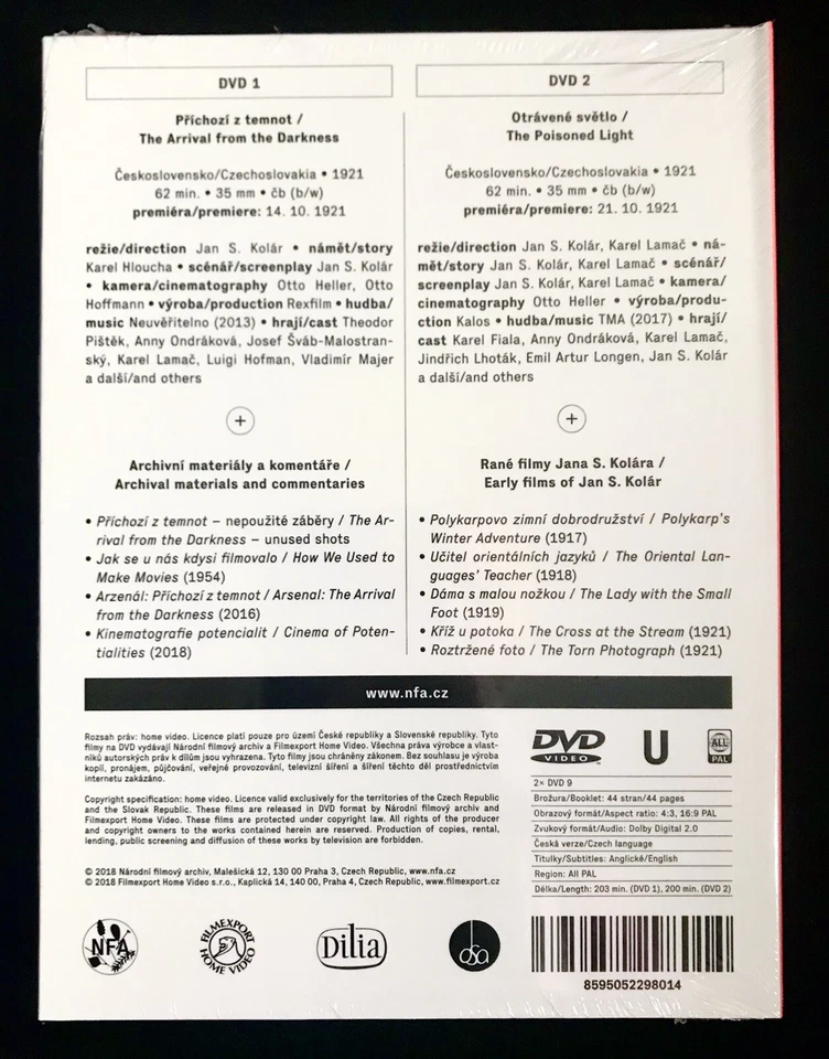 The Arrival from the Darkness / The Poisoned Light 2DVDs 1921 Czech Kolár /Lamač - Image 2 of 4