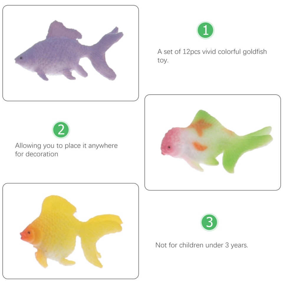 12 Pcs Fake Fish Tank Toys for Goldfish Kids Children's Mini eBay