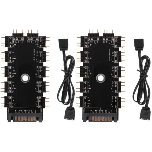 2 Sätze tragbarer RGB-Hub-Mehrzweck-Lüfter-Hub-Controller, professionelle