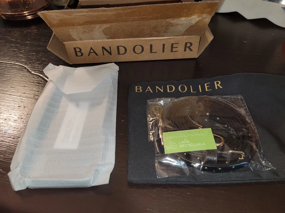 New In Box Bandolier NICOLE Crossbody Strap & Case iPhone X & XS Black/Gold $105 - Image 3 of 4