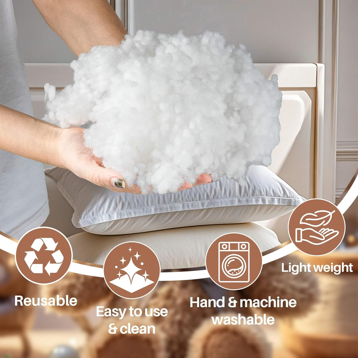 5.3 OZ RAINFLOW Polyester Fiberfill Stuffing - Premium Polyfill Stuffing for Stu