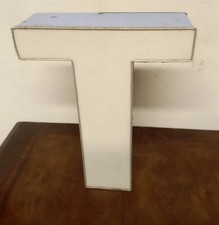 Vecchia Lettera  T  Insegna Al Neon Profilo Alluminio Anni 60/70