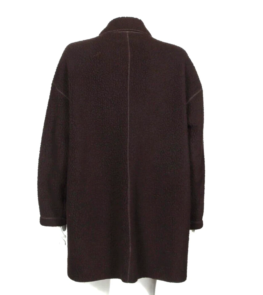 Chaqueta Abrigo Dosa Polar Marrón Palanca Cuero Botón Talla 1 Pequeña/479 Foto 4 de 4