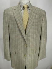 HICKEY FREEMAN "Madison" silk/wool houndstooth windowpane sport coat 42 MN4945