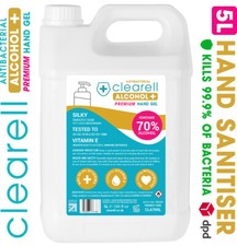 Clearell 5L | HAND SANITISER | 70% ALCOHOL Moisturising Gel Sanitizer 5 Litres