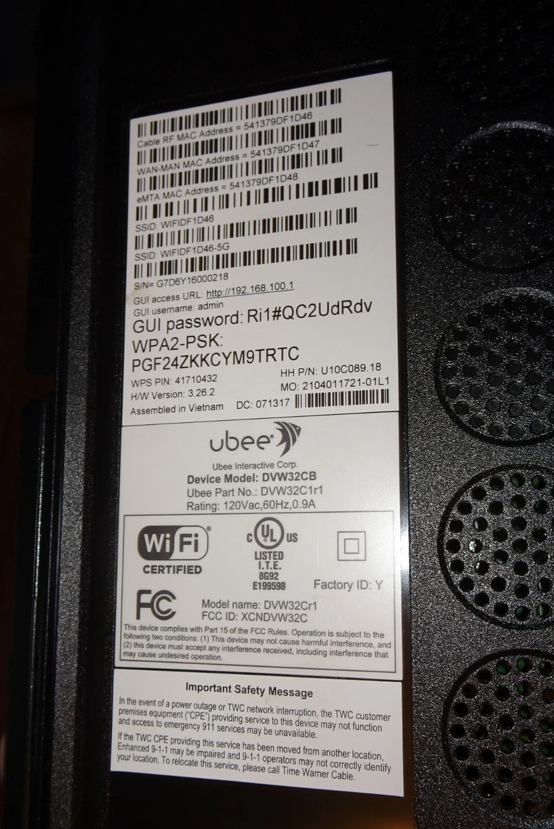 Charter Ubee Modem Lights Shelly Lighting