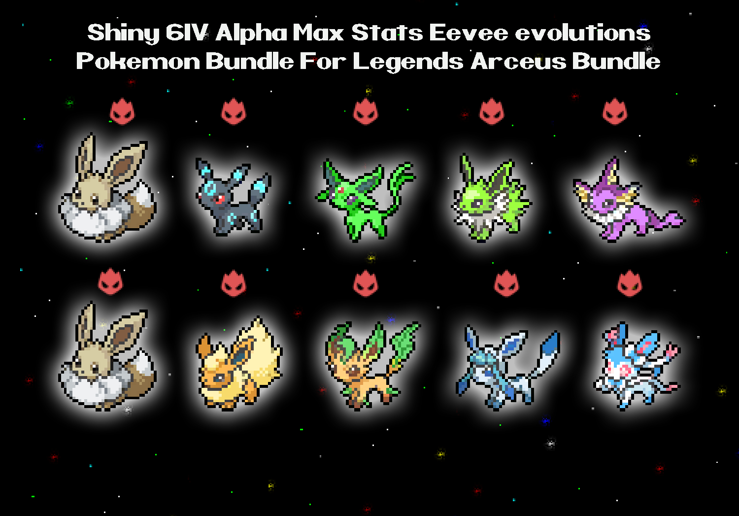 Pokemon Legends Arceus Shiny Alpha Eevee Max Effort Levels 6IV-EV