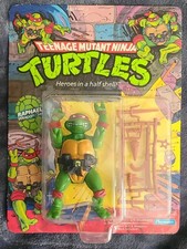 Vintage 1988 TMNT Raphael Action Figure Playmates Unpunched Sealed Card