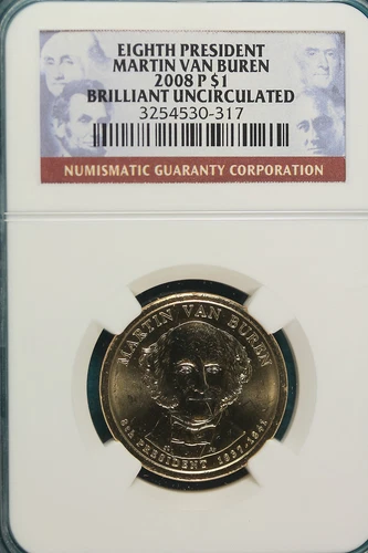 2008 P NGC Brilliant Uncirculated Martin Van Buren Presidential Dollar #A3138