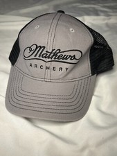 Mathews Archery Bow Hunting Mesh Baseball Cap Snapback Hat Gray Black FREE SHIP