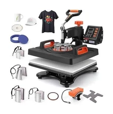 Heat Press Machine for T Shirts, 9 in 1 Auto Hat Heat Press Sublimation, 800W...