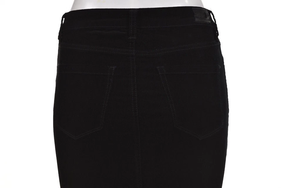 Blank NYC Womens Skirt Size 24 Black Corduroy Pencil Knee Length Cotton - Image 3 of 4