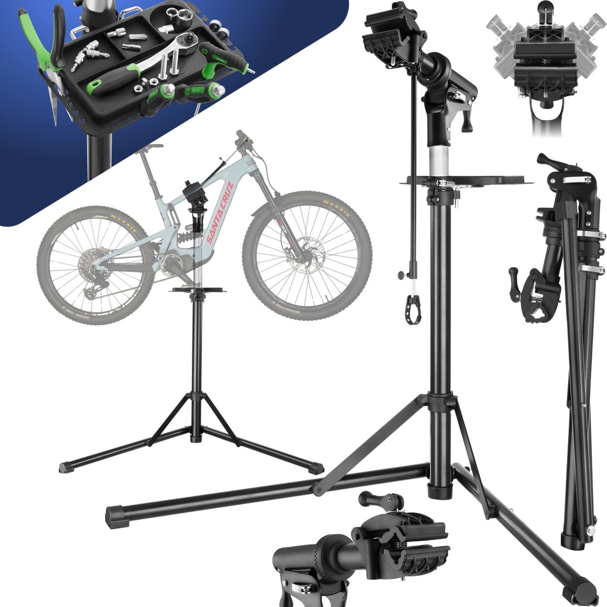Mountain Bike Folding Repair Stand E-Bikes Maintenance Tools 50 kg