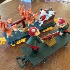 1993 Toy State North Pole Christmas Express Santa And Elf Cars