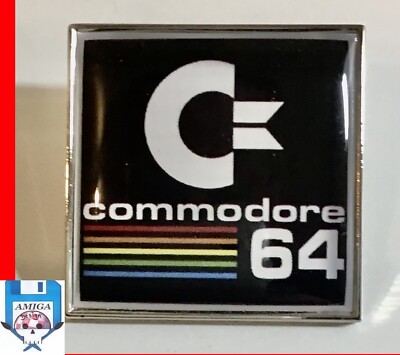  Commodore C64 / C 64 logo / pin / plug metal / metal 