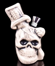 GRIM REAPER 5" SKULL Face CERMAIC Bubbler Glass Water Pipe BONG Hookah *USA*