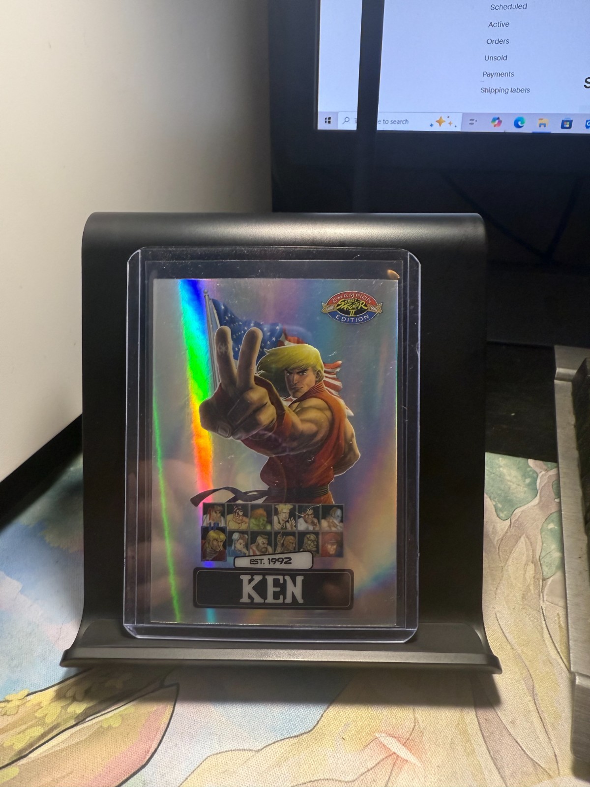 Street Fighter 2:  Champion Edition PSA Promo Card Ken Silver