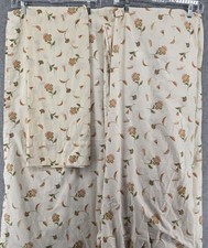 Vintage Twin Sheet 3 Piece Set Floral Cream Multi Fitted Flat Pillowcase Retro