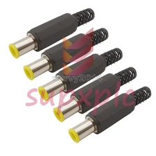 5Pcs 6.5 x 4.4mm DC Power Male Plug Connector Charger DIY Repair Adapter